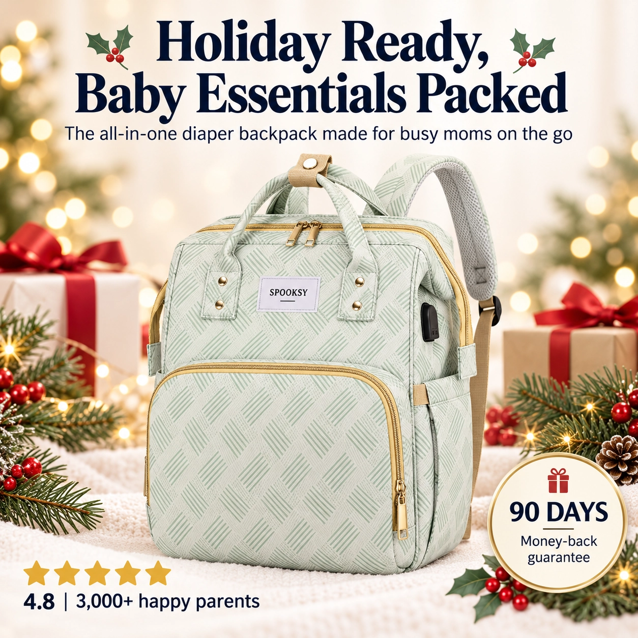 Spooksy™ MomShell Diaper Backpack & Portable Baby Station