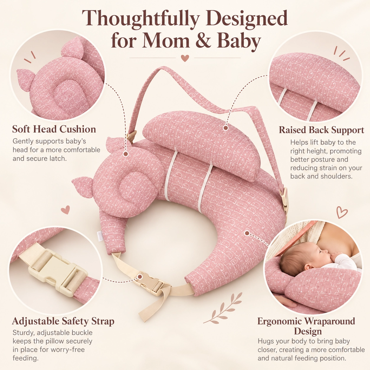 Spooksy™ CozyNest Adjustable Nursing Pillow